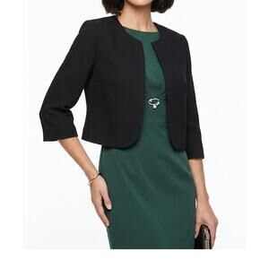 Madison Leigh Black Cropped Tailored Jacket Bolero Professional Formal Large